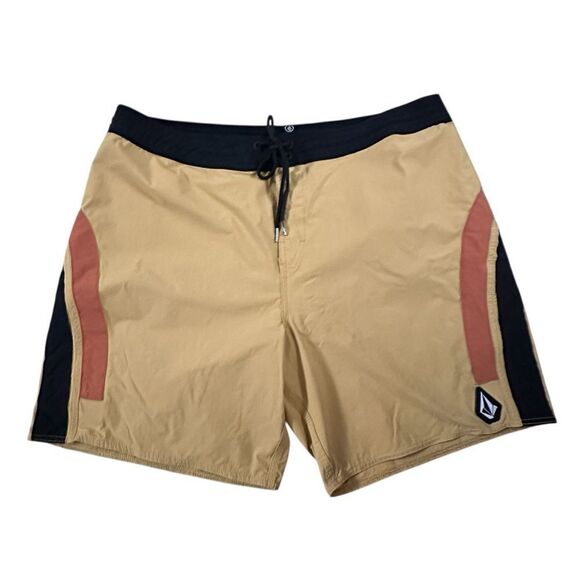 Volcom Men's Tan Swim Shorts - Picture 1 of 9